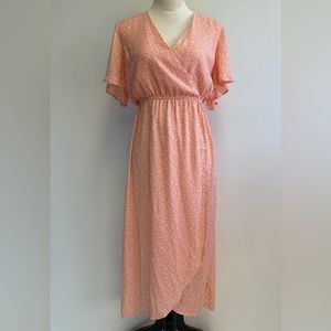 Steve Madden Peach Floral Midi Dress